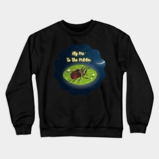 Beetle Fly Me To The Moon Crewneck Sweatshirt